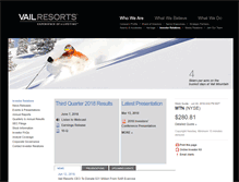 Tablet Screenshot of investors.vailresorts.com